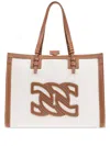 Casadei Canvas And Leather Tote Bag