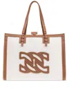 Casadei Women's Canvas And Leather Tote Bag In Brown
