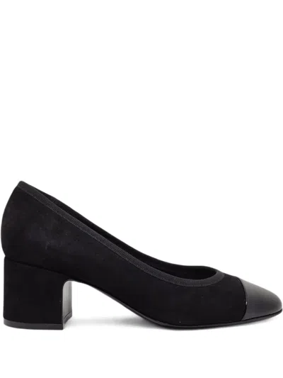 Casadei Cap-toe Block-heel Pumps In Black