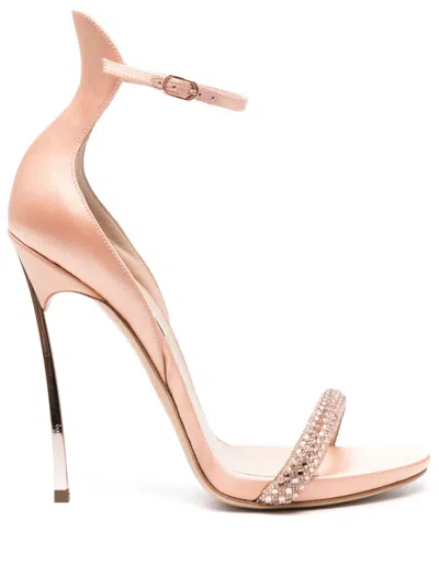 Casadei Cappa Blade Stratosphere Satin Sandals In Pink