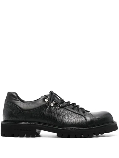Casadei Two-tone Leather Derby Shoes In Black