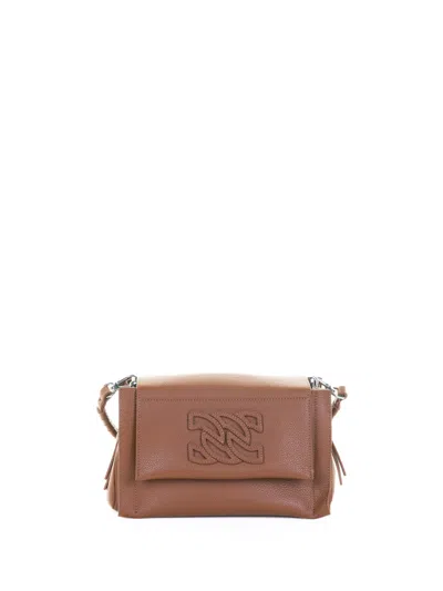 Casadei Brown Leather Shoulder Bag