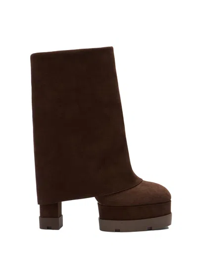 Casadei Woman Ankle Boots Brown Size 8 Leather In Multi