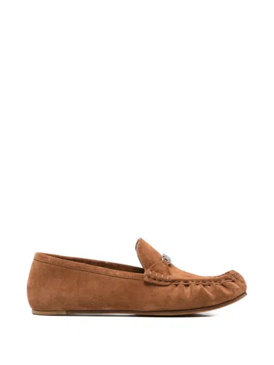 Casadei C-chain Suede Loafers In Brown