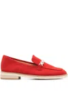 Casadei Chain-detail Loafers In Red