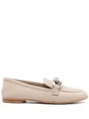 Casadei Chain-detail Loafers In Neutrals