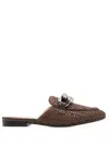 Casadei Chain-detail Slip-on Mules In Brown