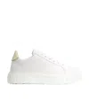 Casadei Chunky Sole Leather Sneakers In White