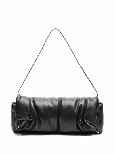 Casadei Chamonix Gathered Shoulder Bag In Black