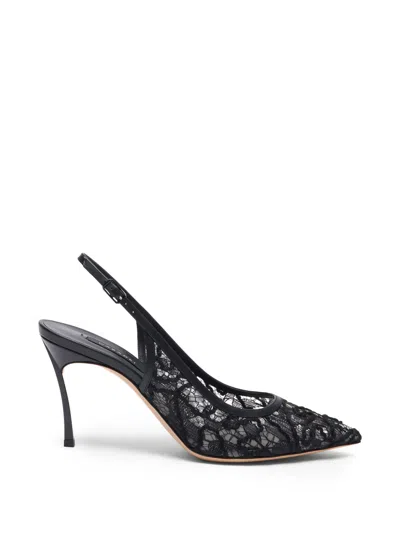 Casadei Chantilly Blade Lace Heel Pumps In Multi