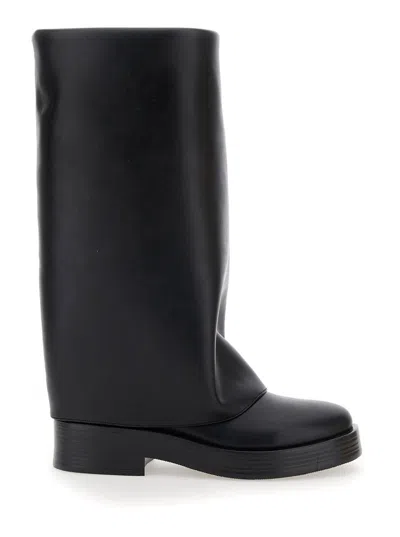 CASADEI 'CHARLIE' BLACK MULTI-LAYER BOOTS IN LEATHER WOMAN