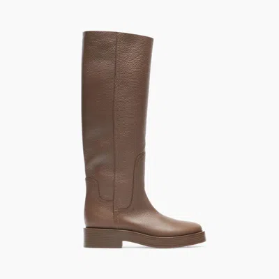 Casadei Charlie Leather High Boots - Woman High Boots Caribou 39.5
