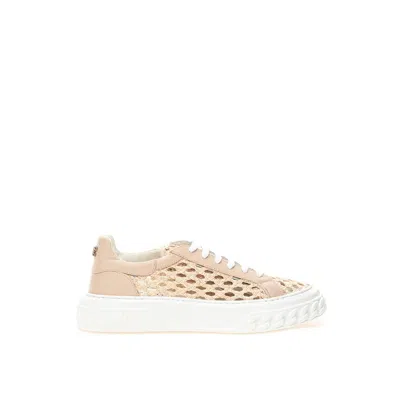 Casadei Baldinini Woman Sneakers Light Pink Size 11 Soft Leather In Beige