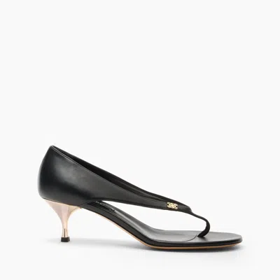 Casadei Chic Julia Leather Sandals In Black