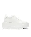 Casadei Chunky Sole Leather Sneakers In White