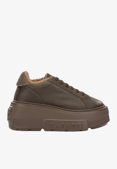 Casadei Classic Low-top Sneakers In Brown