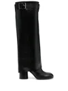 Casadei Cleo 70mm Buckled Leather Boots In Black
