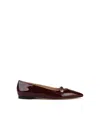 Casadei 'cleo' Shiny Leather Ballet Flats