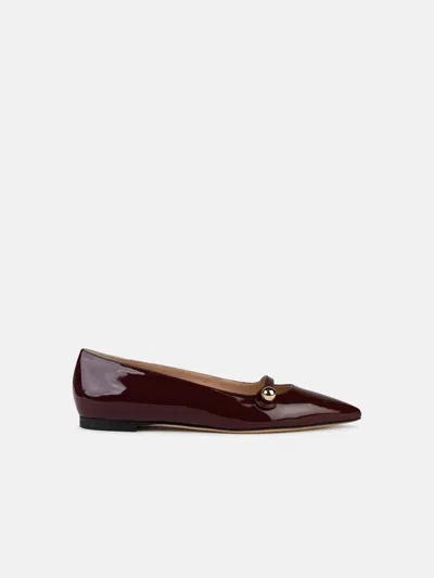 Casadei 'cleo' Burgundy Shiny Leather Ballet Flats In Bordeaux