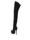 Casadei Closed Toe High Heeled Black Suede Boots In Black