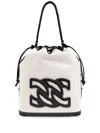 Casadei Cotton-canvas Bucket Bag In 中性色