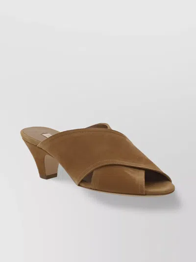 CASADEI CRISSCROSSED BANDS SUEDE SANDALS