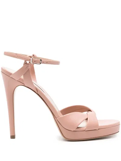 Casadei Crossover Ankle-strap Sandals In Gold