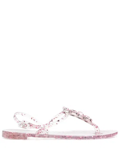 Casadei Crustal-embellished Jelly Sandals In Pink