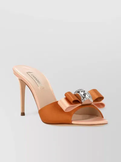 Casadei Crystal Bow Detail Stiletto Heel Sandals