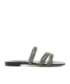 Casadei Crystal Embellished Sandals In Black