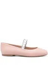 Casadei Crystal-embellished Ballerina Shoes In Pink