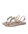 Casadei Crystal-embellished Jelly Sandals In Nude