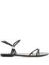 Casadei Crystal-embellished Sandals In Black