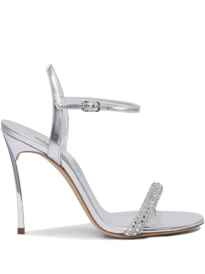Casadei Stratosphere Julia Wonder Embellished Sandals In Silver