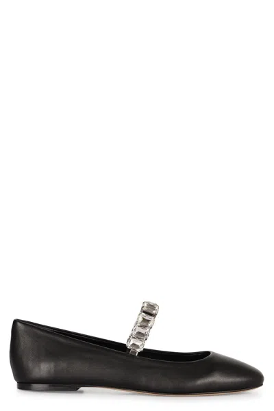 CASADEI CASADEI CRYSTAL LEATHER BALLET FLATS