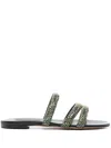 Casadei Crystal Embellished Sandals In Black