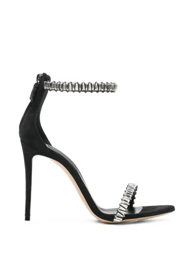 Casadei Crystal-embellished Stiletto Sandals In Black
