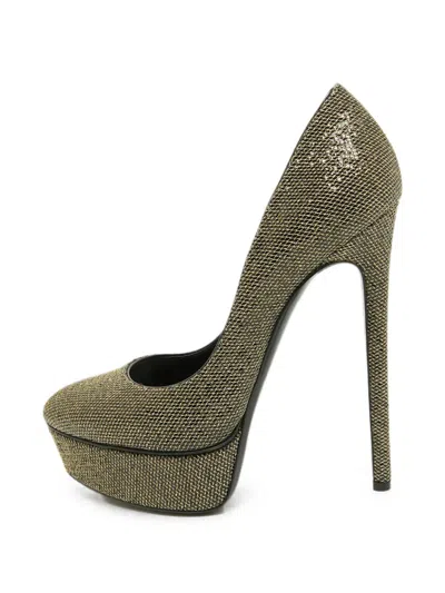 Pre-owned Casadei Daisy Heeled Pumps In Gold