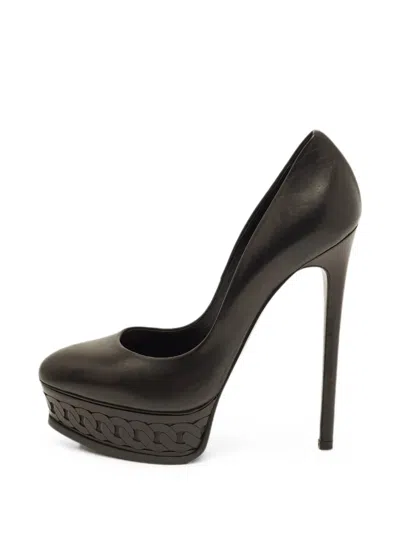 Pre-owned Casadei Daisy Platform Pumps In Black