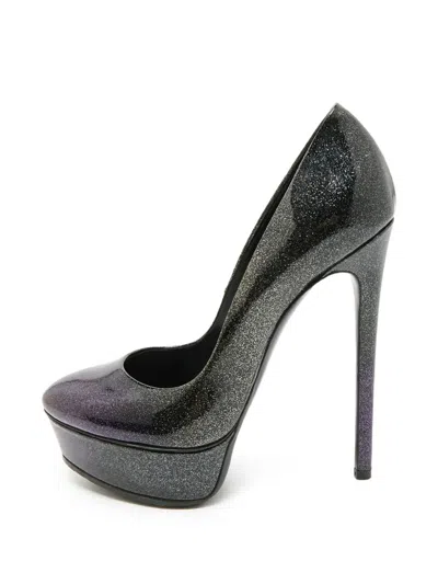 Pre-owned Casadei Daisy Platform Pumps In Grey