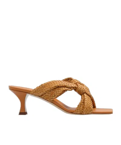 Casadei Dama Kitten 50mm Mules In Brown