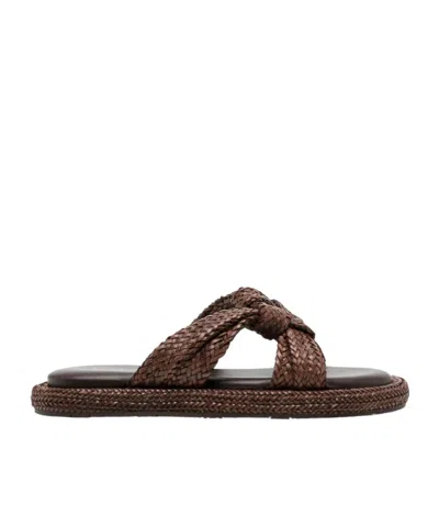 Casadei Dama Lido Faux-leather Sandals In Black