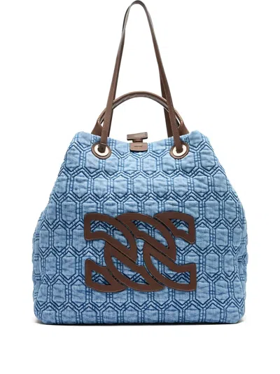 Casadei Denim Bucket Bag