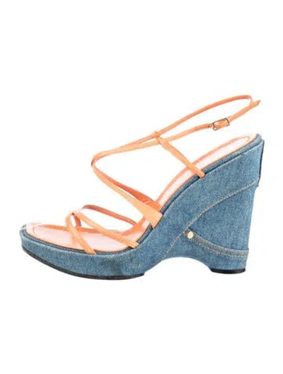 Pre-owned Casadei Denim Sandals In Blue