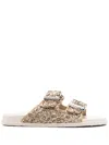 Casadei Double-buckle Sandals In Neutral