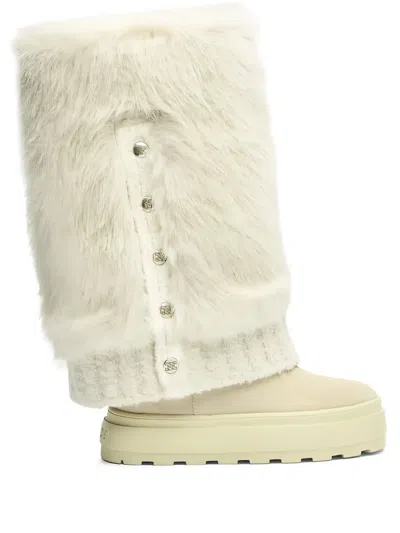 Casadei Double-face Boots In Neutral