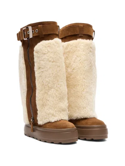 Casadei Double Face Ontario Knee-length Boots In Brown