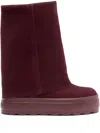 Casadei Double Face Suede Boots In Red
