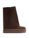 Casadei Double-face Fold-over Platform Boots In Brown