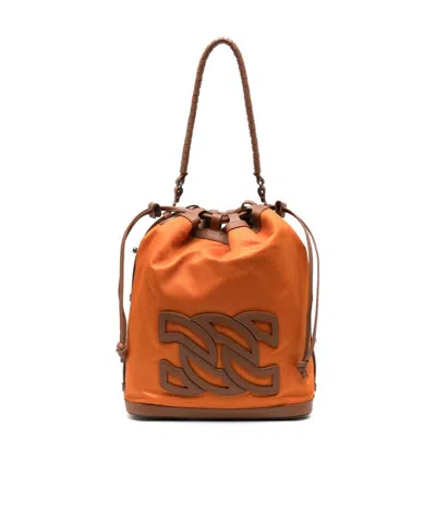 Casadei Draw-rope Bucket Bag In Brown